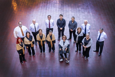 imagen de los integrantes del coro mozart formados con una vista desde arriba